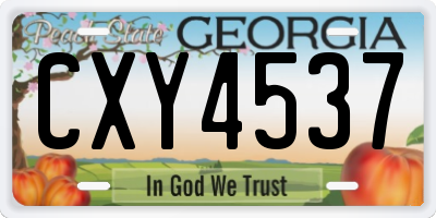 GA license plate CXY4537