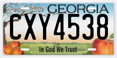 GA license plate CXY4538