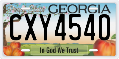 GA license plate CXY4540