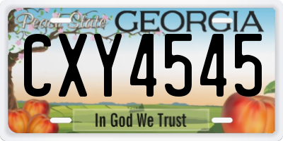 GA license plate CXY4545