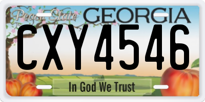 GA license plate CXY4546
