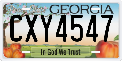 GA license plate CXY4547