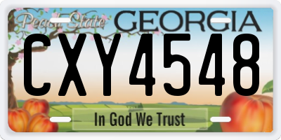 GA license plate CXY4548