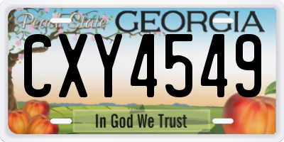 GA license plate CXY4549