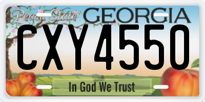 GA license plate CXY4550