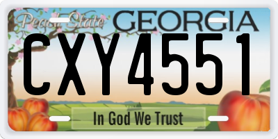 GA license plate CXY4551
