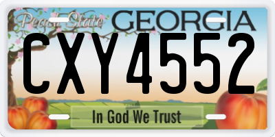 GA license plate CXY4552