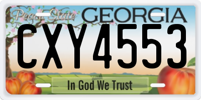 GA license plate CXY4553