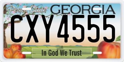 GA license plate CXY4555
