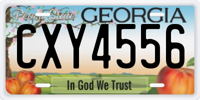 GA license plate CXY4556