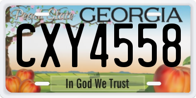 GA license plate CXY4558