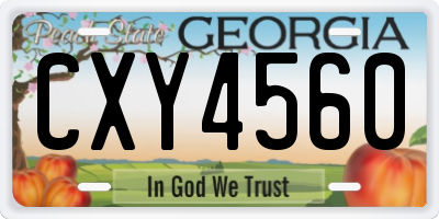 GA license plate CXY4560