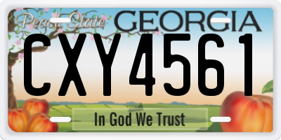 GA license plate CXY4561