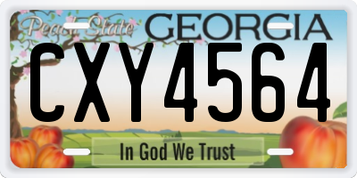 GA license plate CXY4564