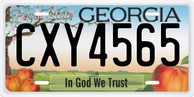 GA license plate CXY4565