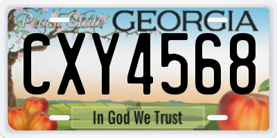 GA license plate CXY4568