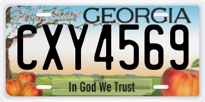 GA license plate CXY4569