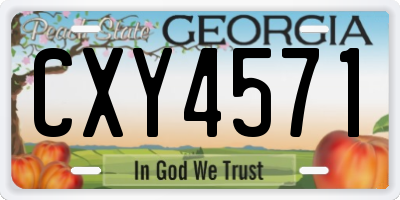 GA license plate CXY4571