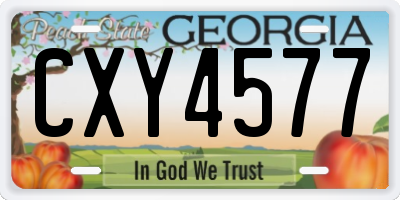 GA license plate CXY4577