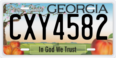 GA license plate CXY4582