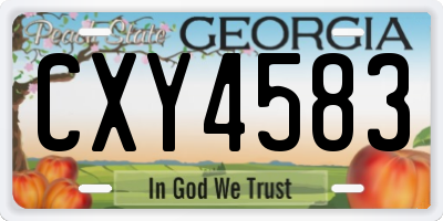 GA license plate CXY4583