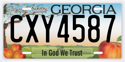 GA license plate CXY4587