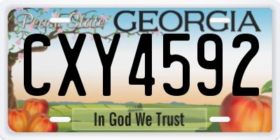 GA license plate CXY4592