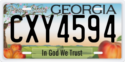 GA license plate CXY4594