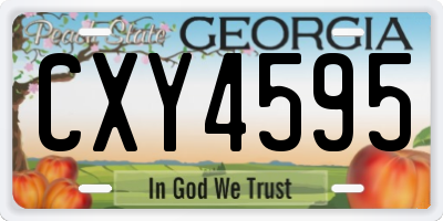 GA license plate CXY4595