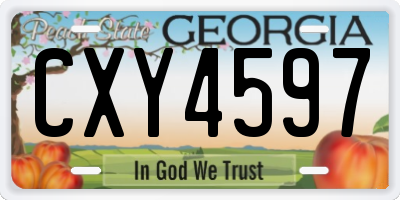 GA license plate CXY4597