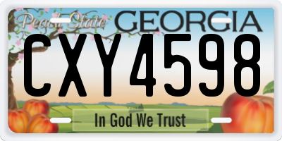 GA license plate CXY4598