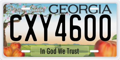 GA license plate CXY4600