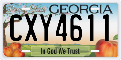 GA license plate CXY4611