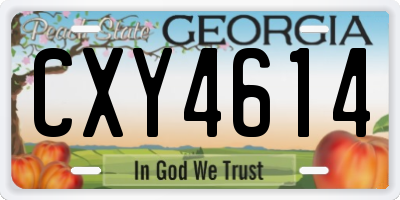 GA license plate CXY4614