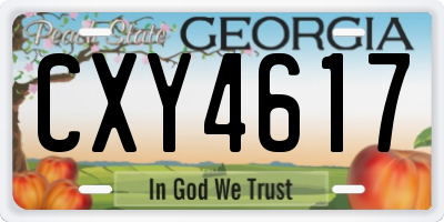 GA license plate CXY4617