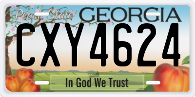 GA license plate CXY4624