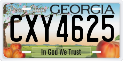 GA license plate CXY4625