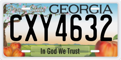 GA license plate CXY4632