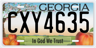 GA license plate CXY4635