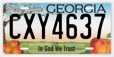 GA license plate CXY4637