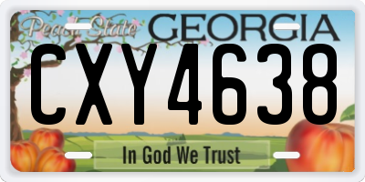 GA license plate CXY4638