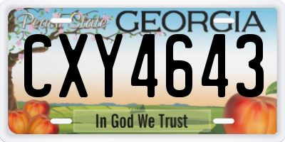 GA license plate CXY4643