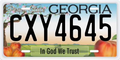 GA license plate CXY4645