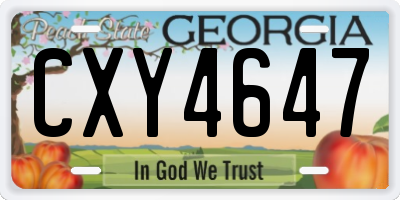 GA license plate CXY4647