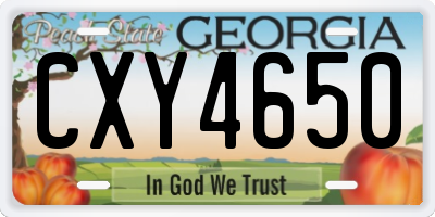 GA license plate CXY4650
