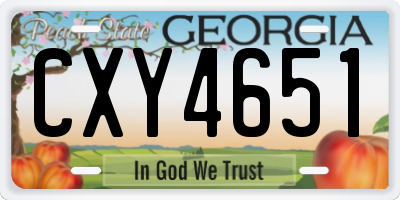 GA license plate CXY4651
