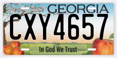 GA license plate CXY4657