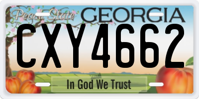 GA license plate CXY4662