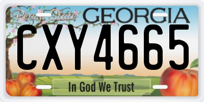 GA license plate CXY4665
