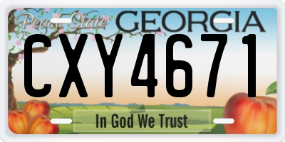GA license plate CXY4671